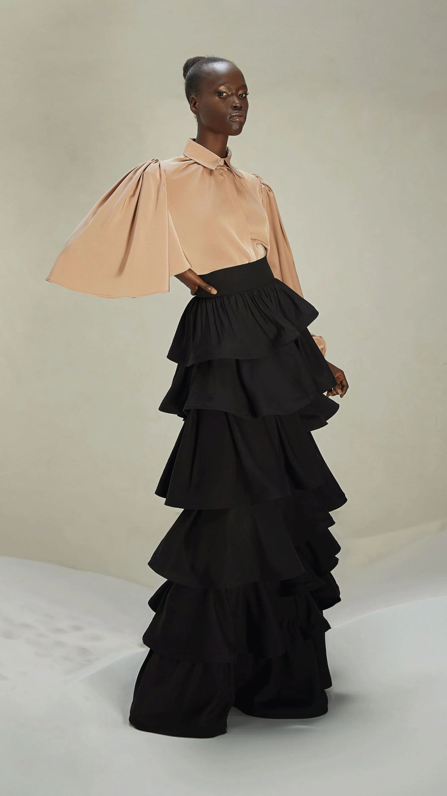 Ruffled maxi skirt image